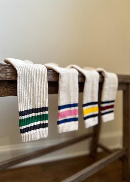 Retro Socks in Navy/Gold