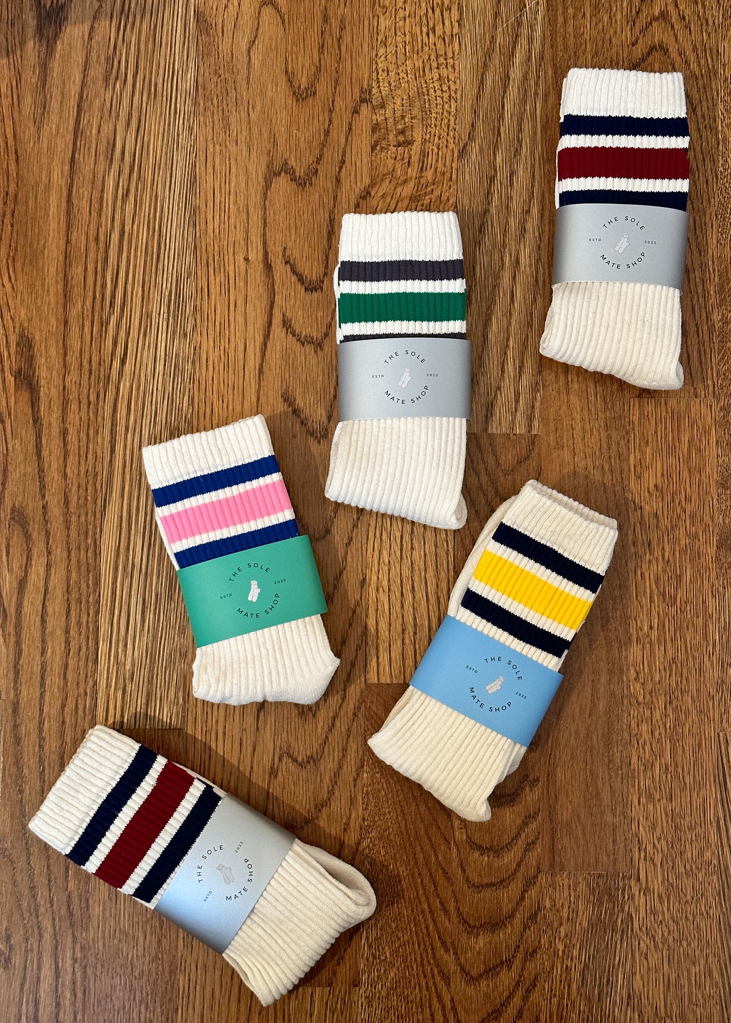 Retro Socks in Navy/Gold