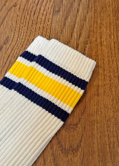 Retro Socks in Navy/Gold